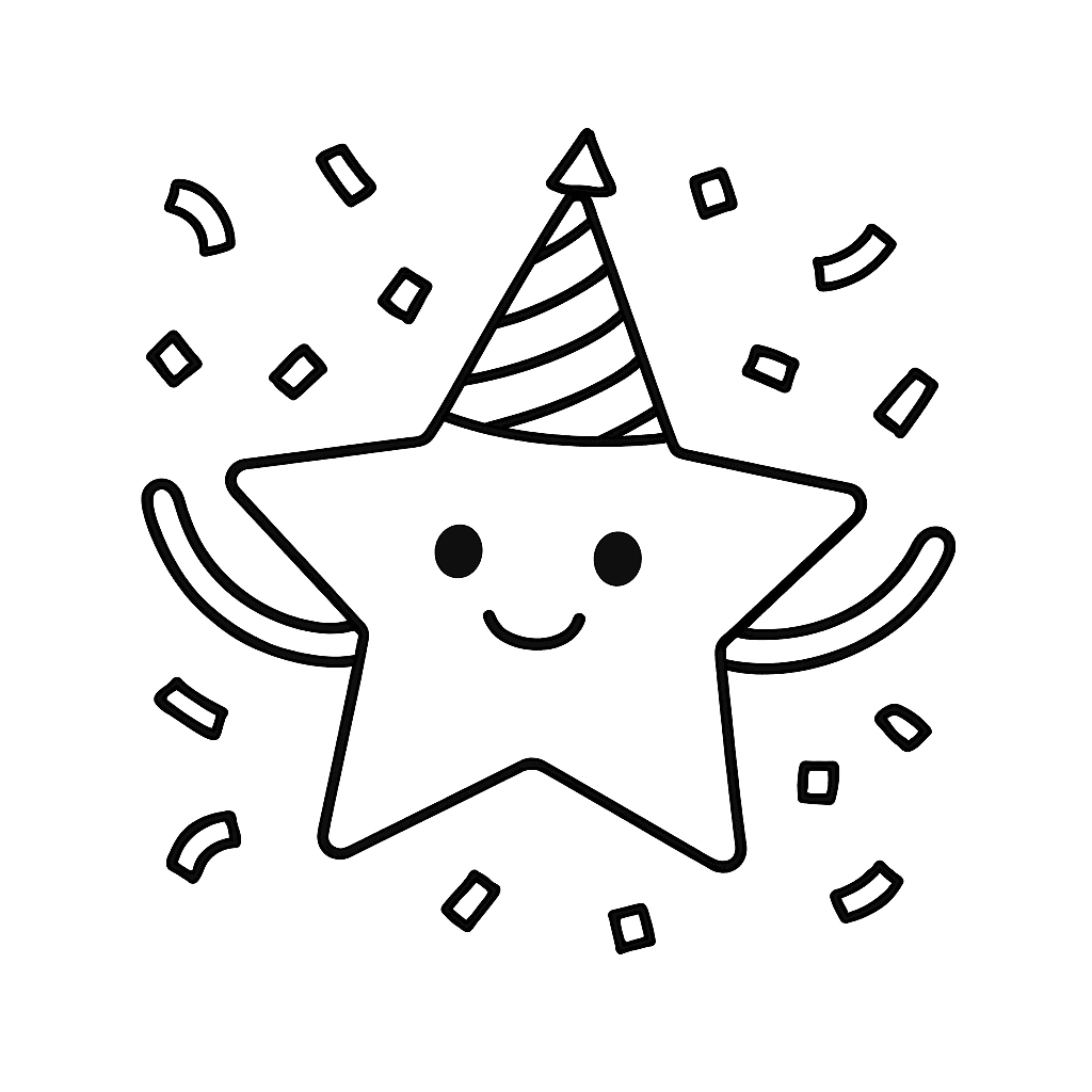 Celebrating star coloring page