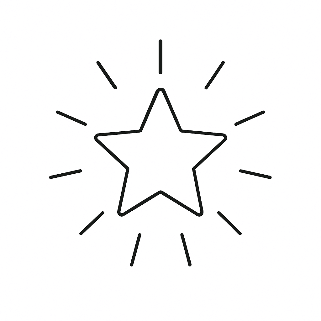 Glowing star coloring page