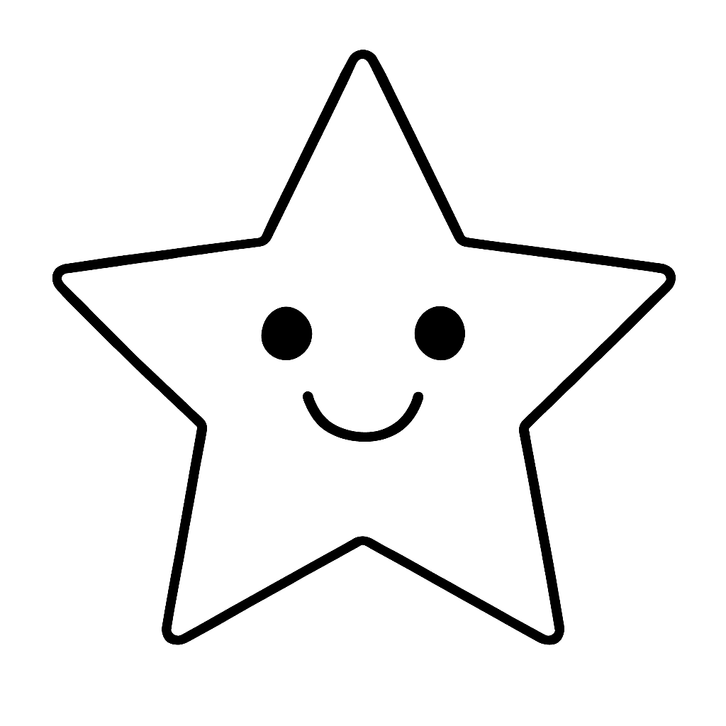 Happy star coloring page