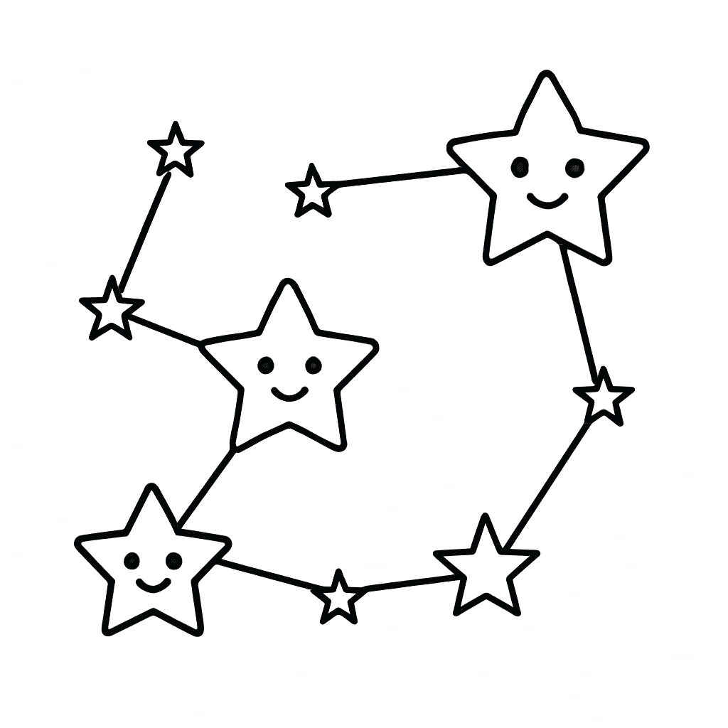 Multiple stars coloring page