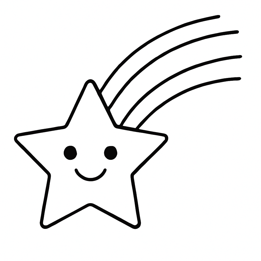 Shooting star coloring page