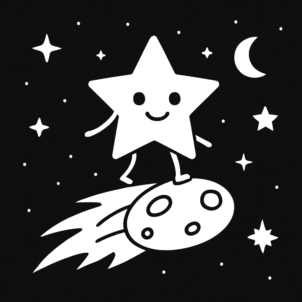 Star with a comet tail coloring page