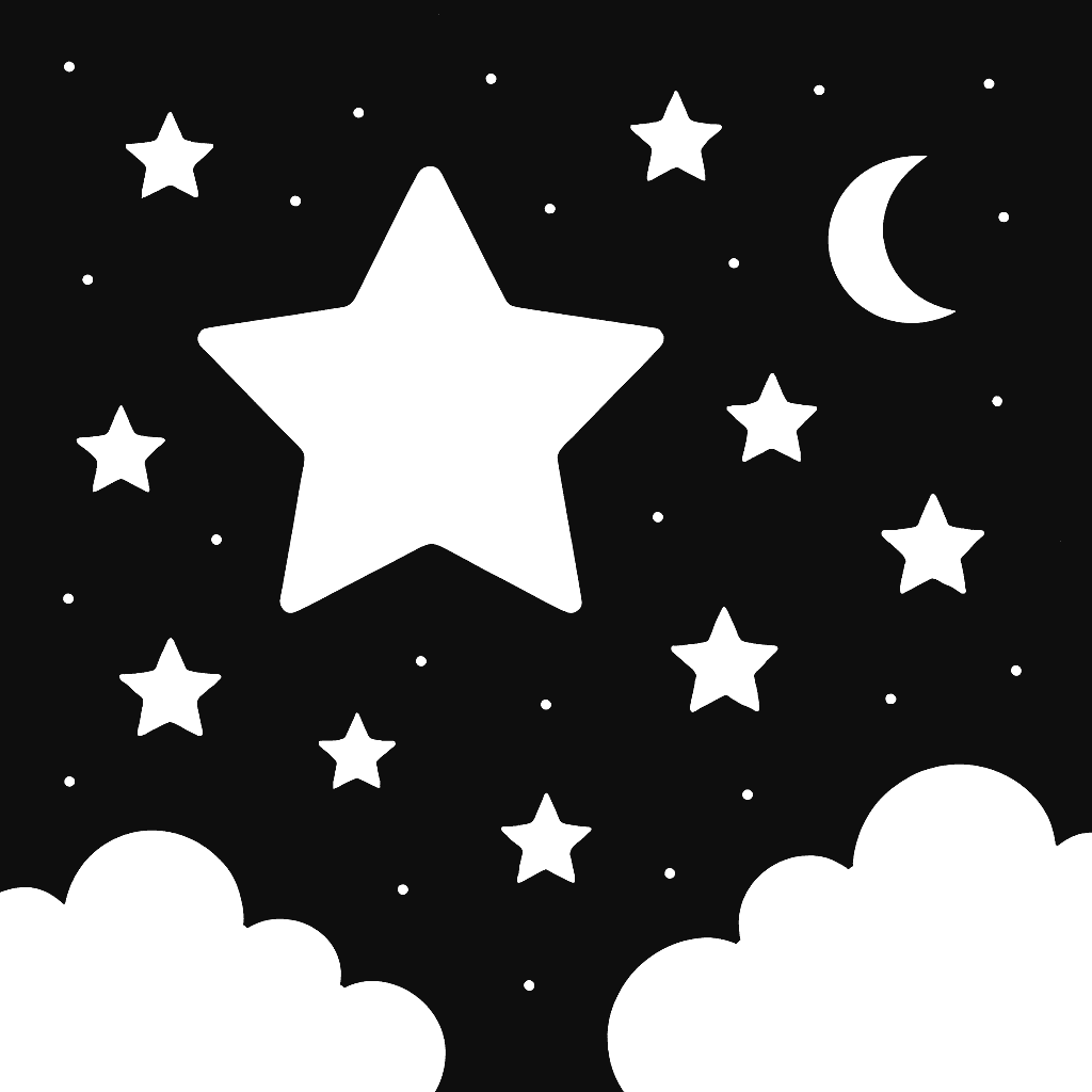 Starry night coloring page