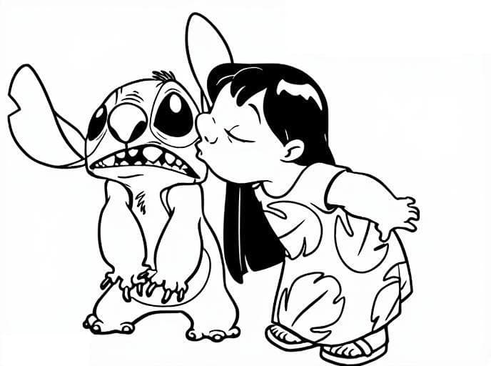 Lilo and Stitch Portrait Coloring Page
