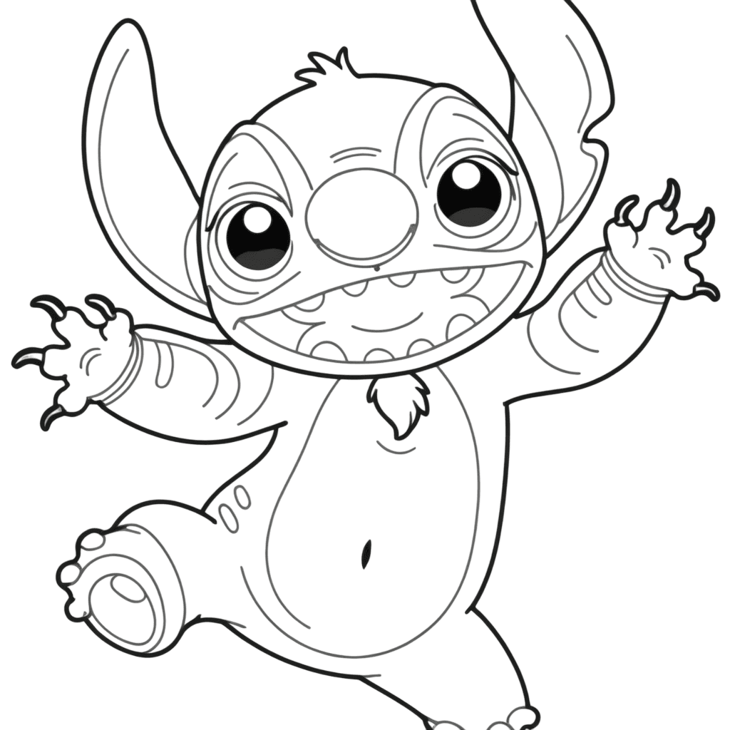 Stitch Dancing Coloring Page