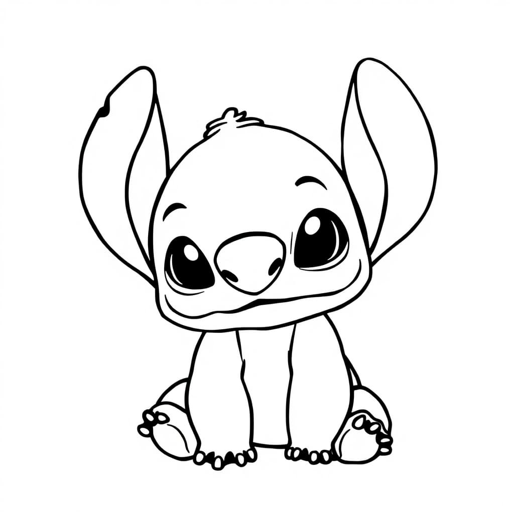 Stitch Sitting Coloring Page