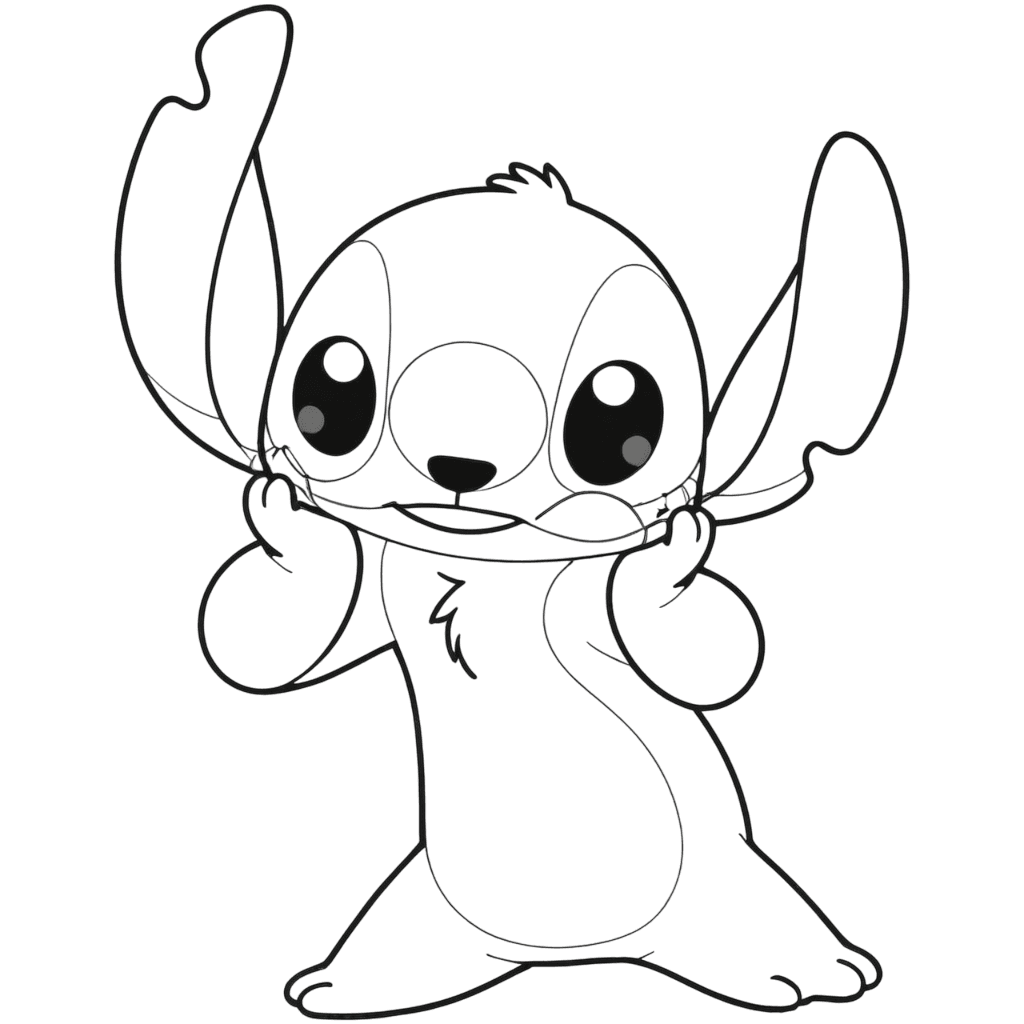 Surprised Stitch Coloring Page