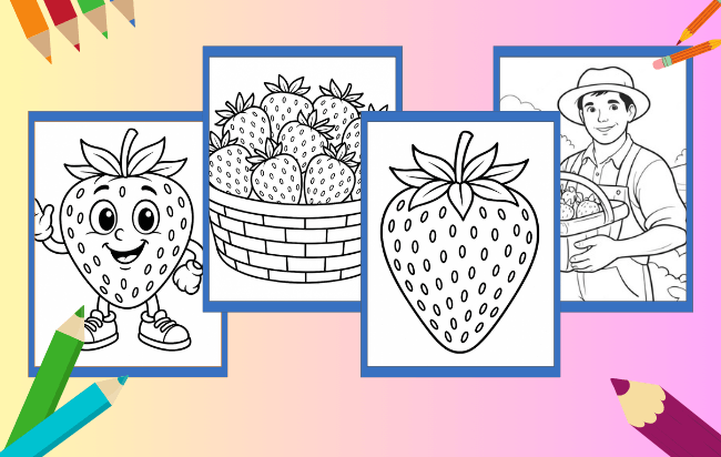 Strawberry Coloring Pages