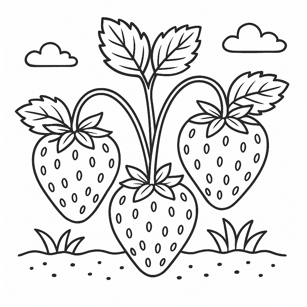 Strawberries from the garden coloring page