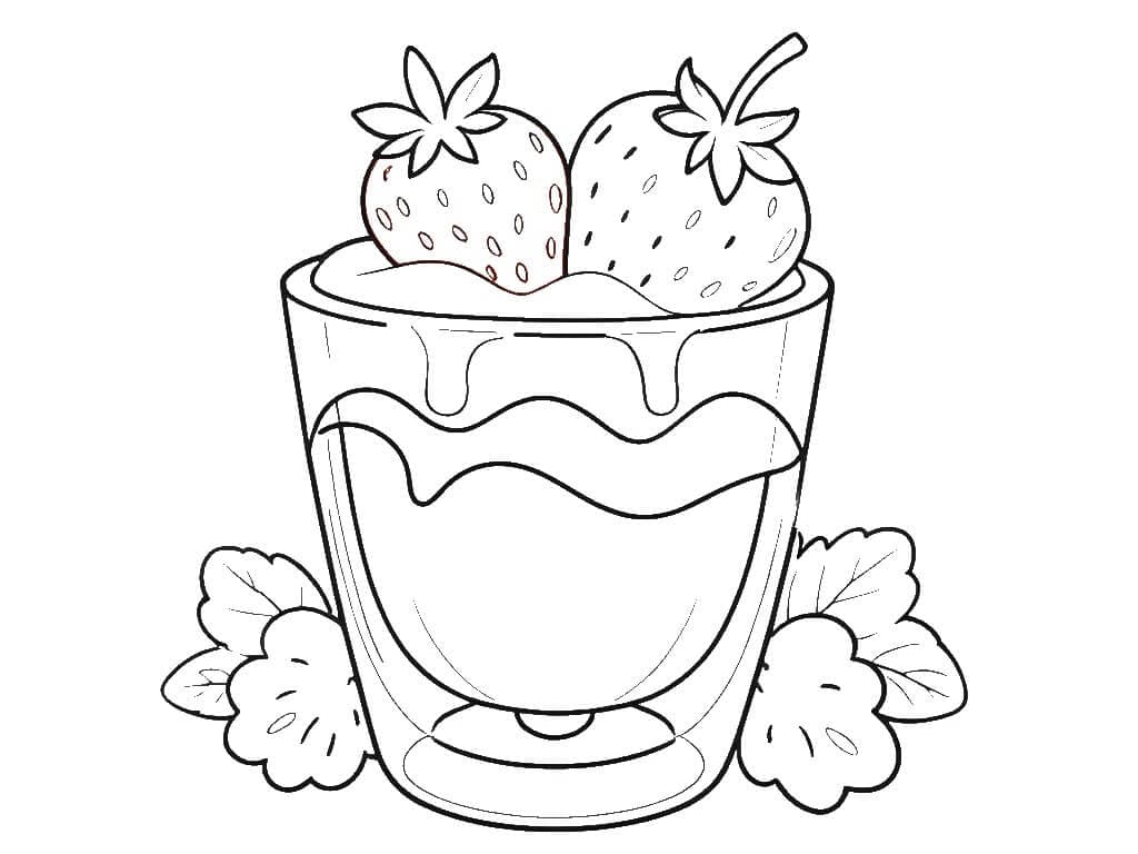 Strawberry drink coloring page
