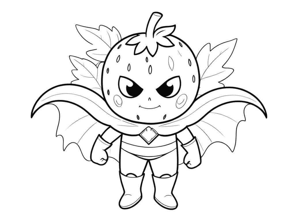 Super strawberry coloring page