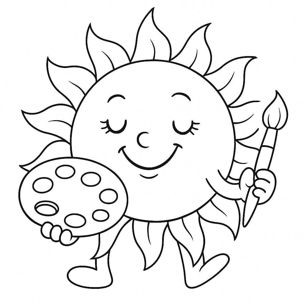 Painting Sun Coloring Page