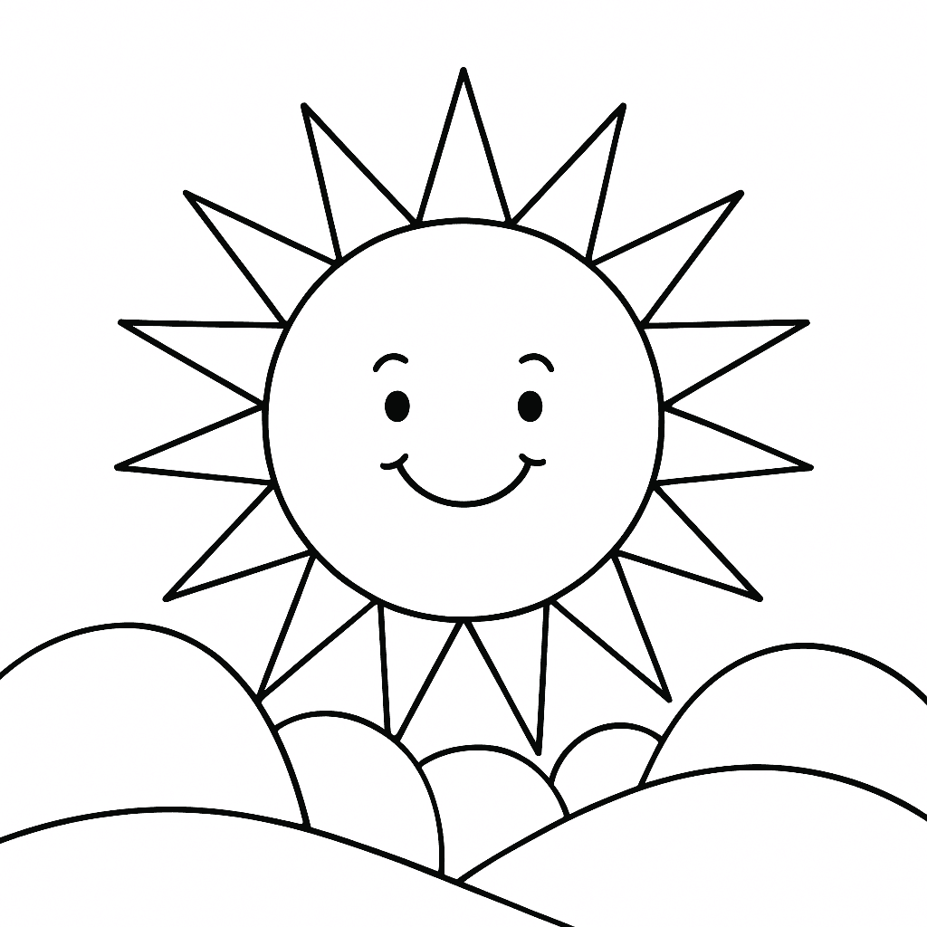 Rising Sun Coloring Page