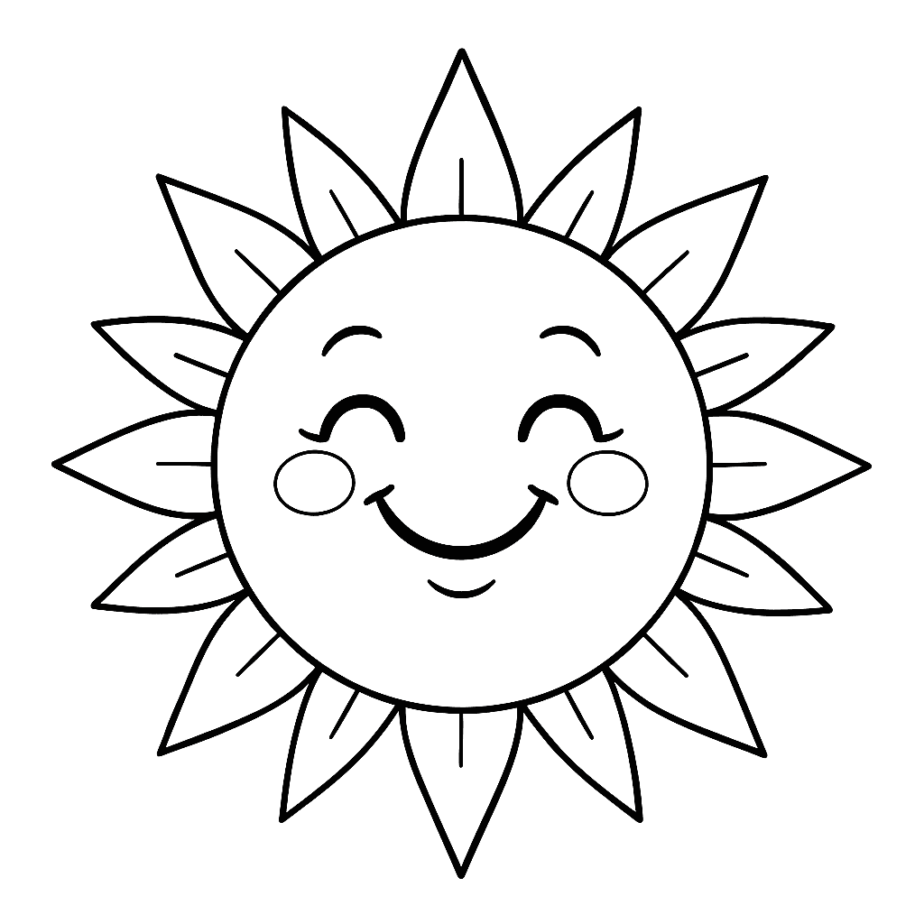 Smiling Sun Coloring Page