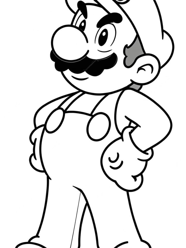 Confident Super Mario Coloring Page