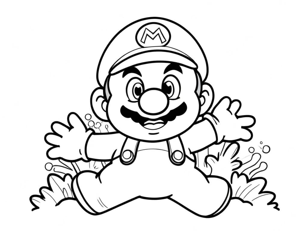Little Super Mario Coloring Page