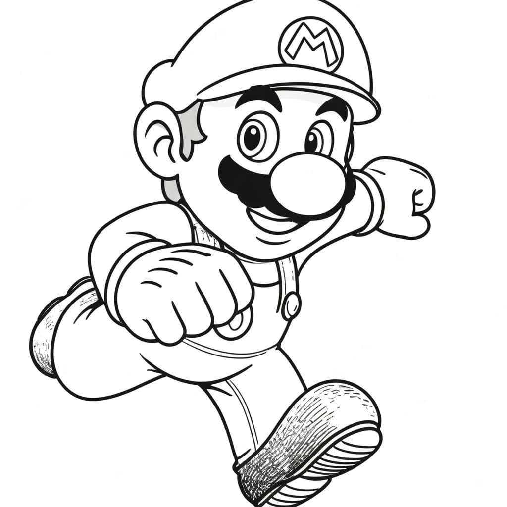 Super Mario Adventure Coloring Page