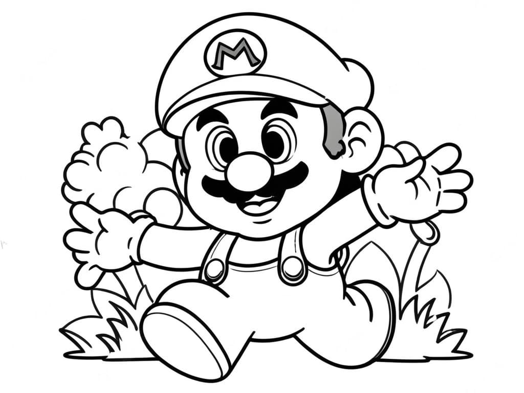Super Mario for Preschool Coloring Page