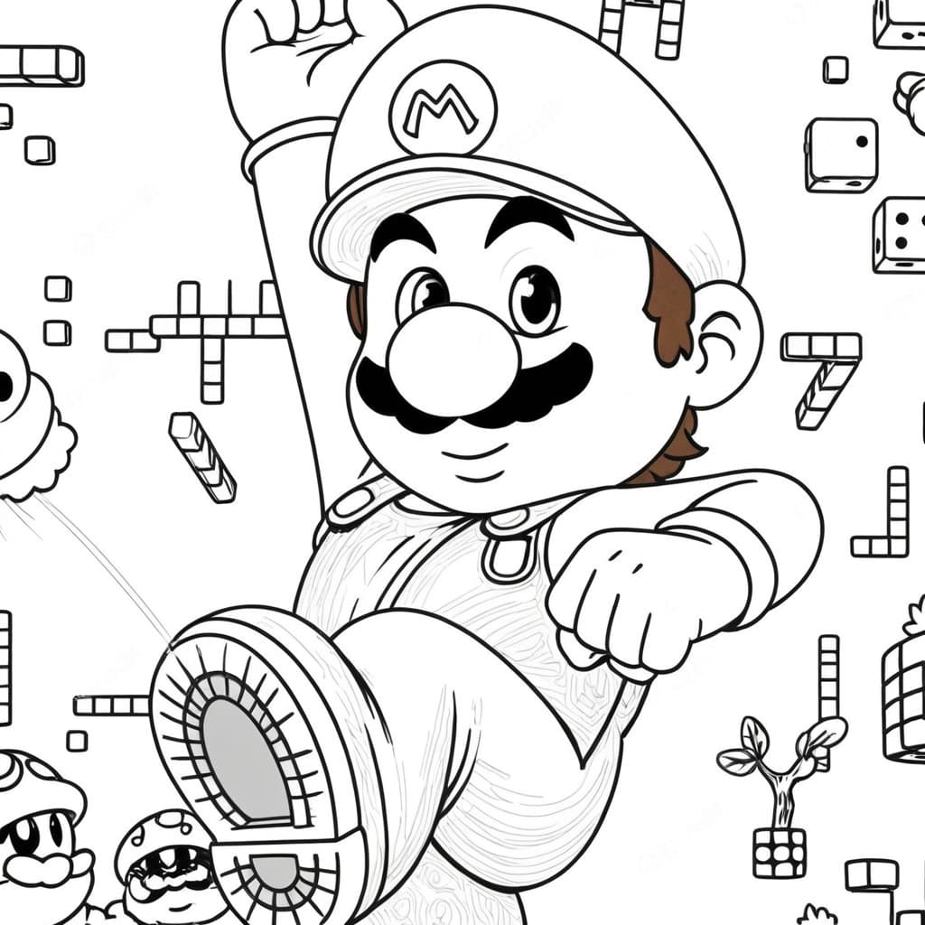 Super Mario World Dinosaur Land Coloring Page