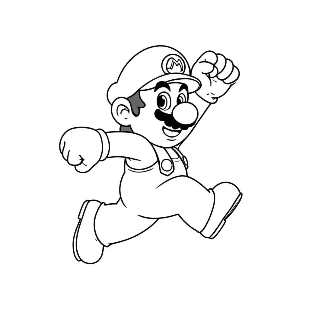Victorious Super Mario Coloring Page