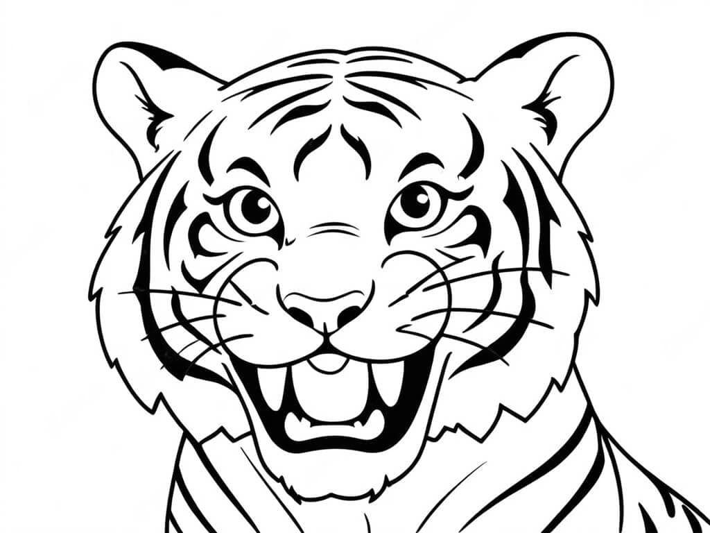Roaring Tiger Coloring Page