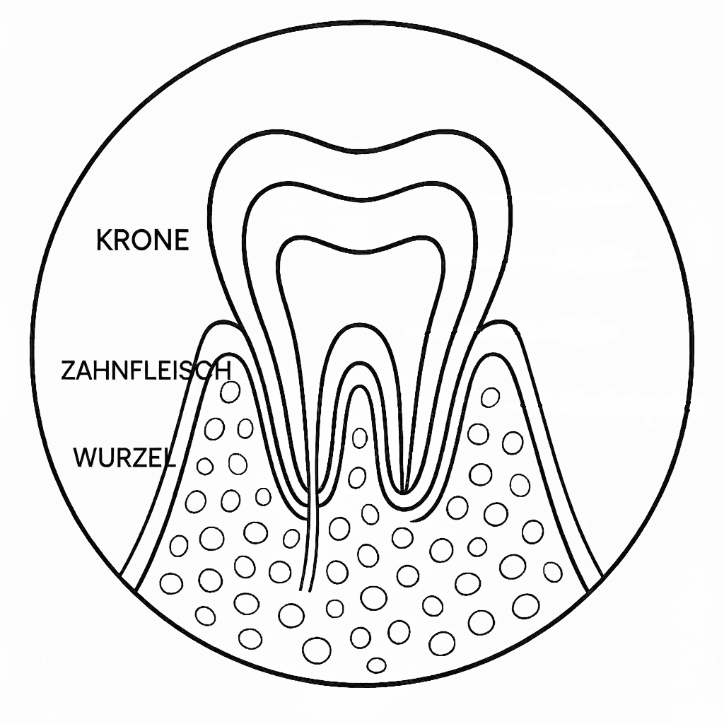 Tooth anatomy coloring page