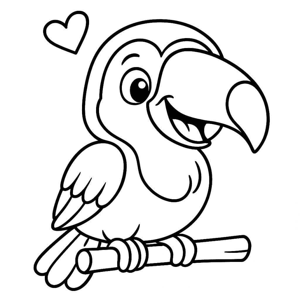 Smiling Toucan Coloring Page