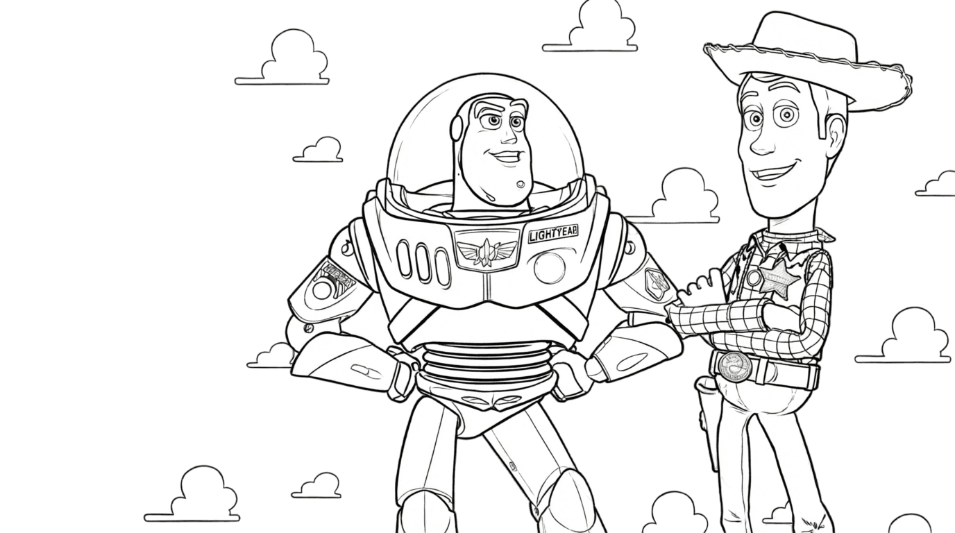 Buzz and Woody Toy Story coloring pages