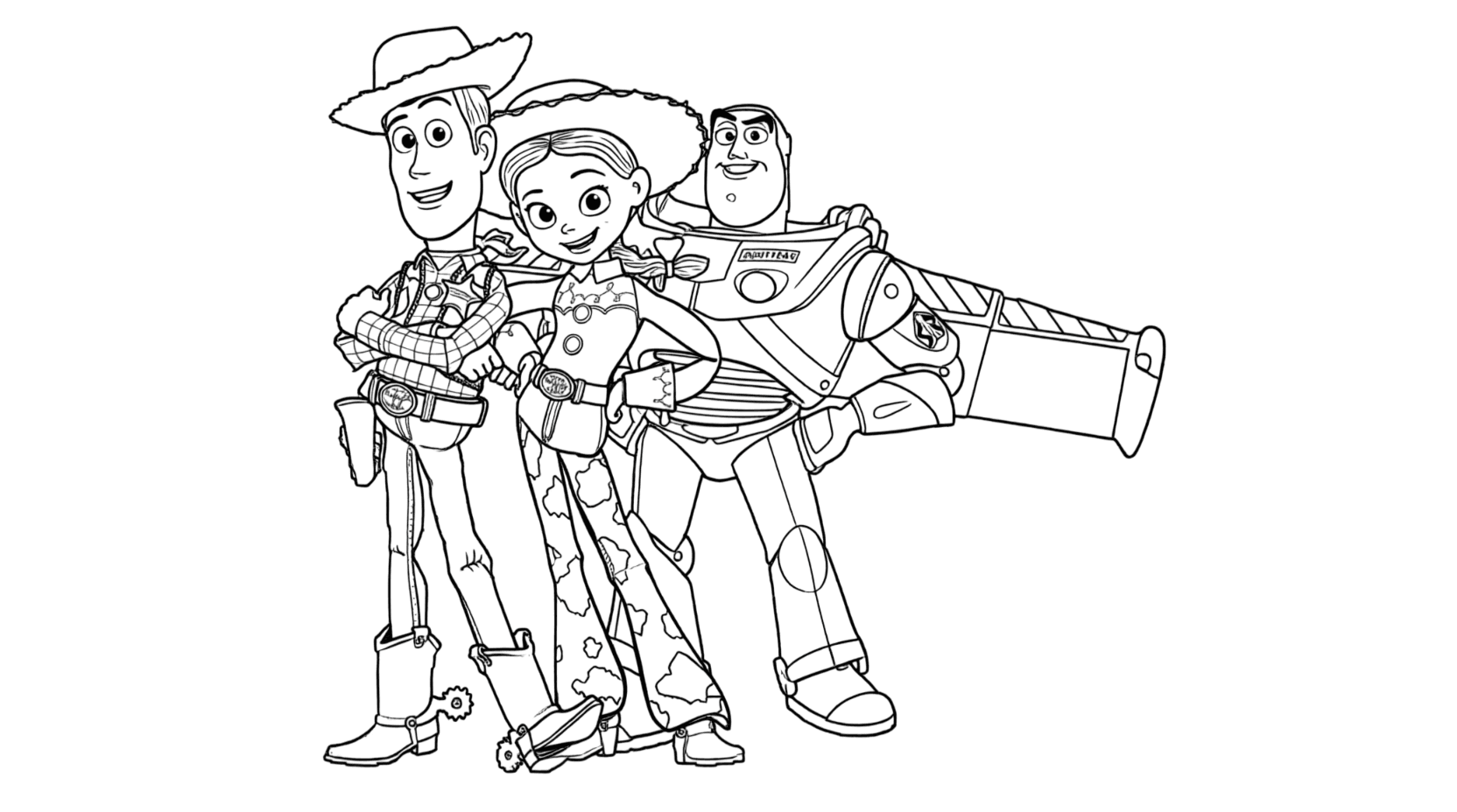 Woody Jessie and Buzz coloring pages