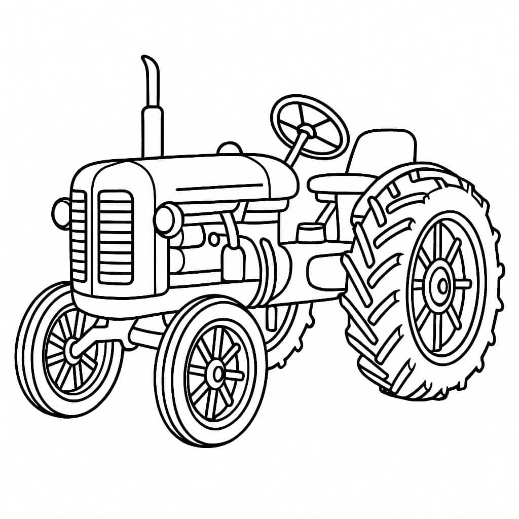 Old Tractor Coloring Page