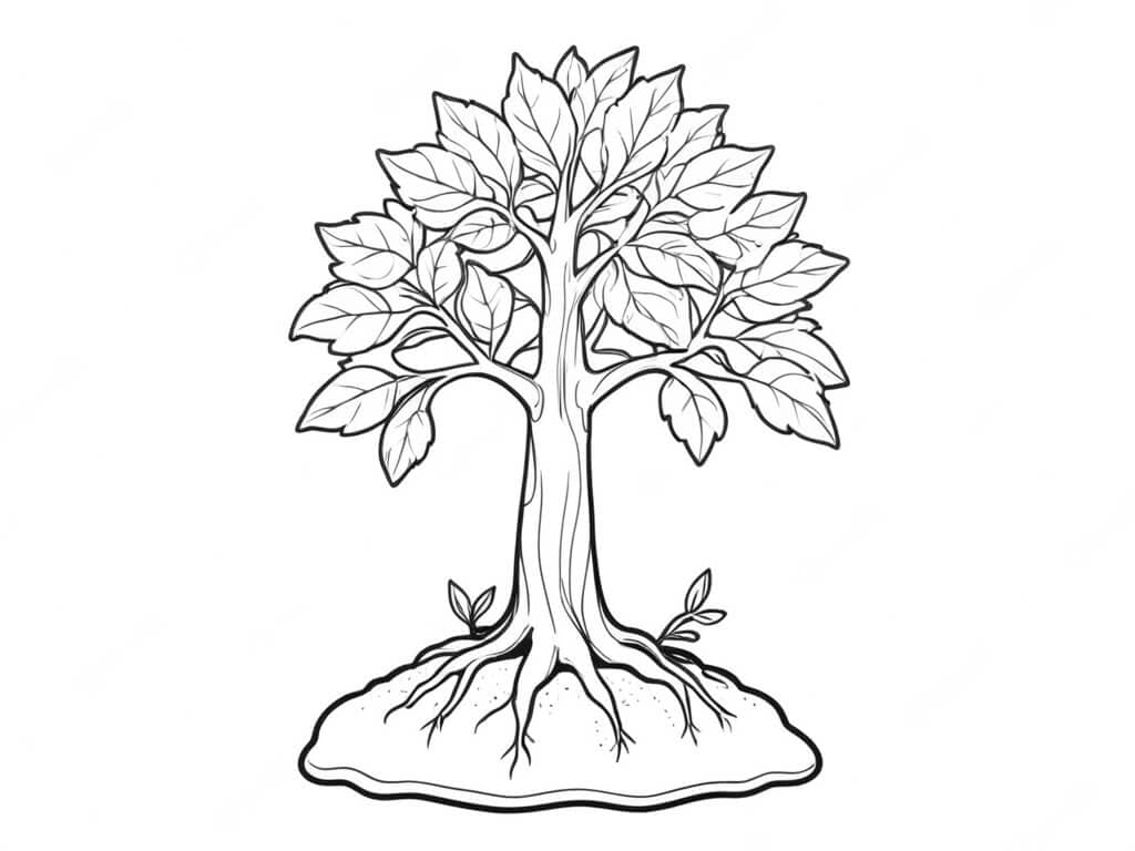 Bonsai Tree Coloring Page