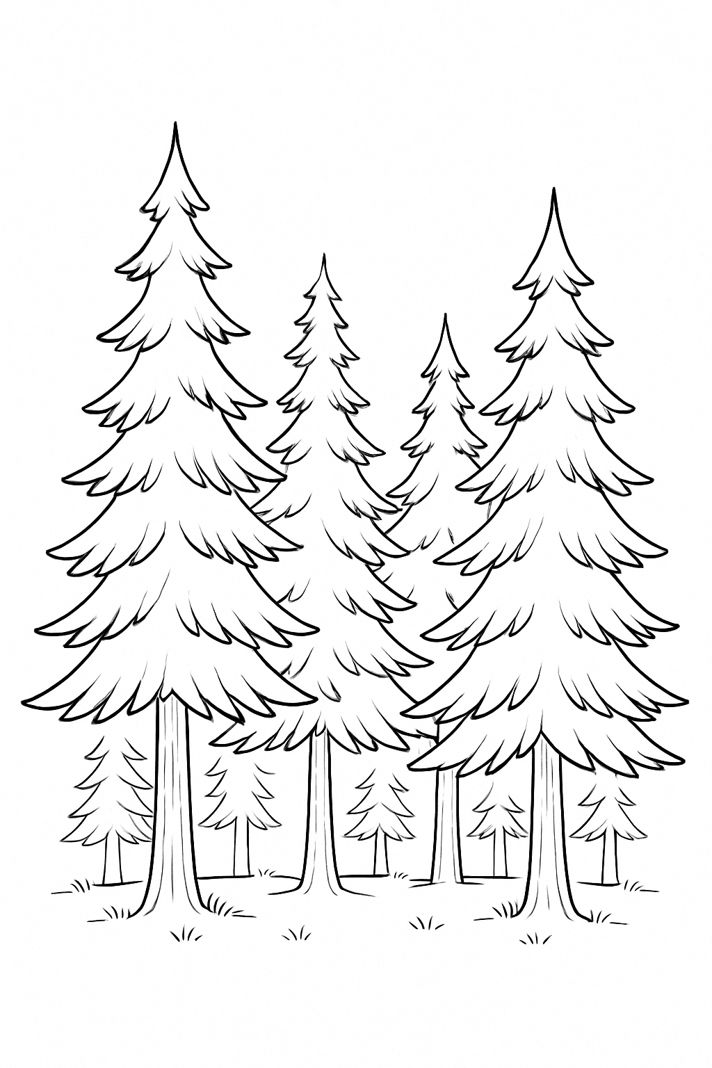 Fir Trees Coloring Page