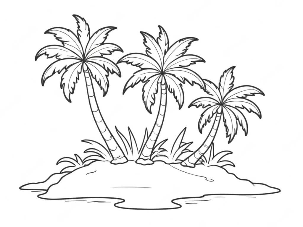 Palm Tree Coloring Page