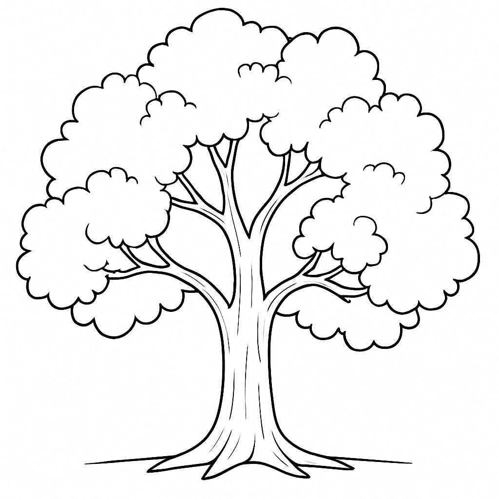 Classic Tree Coloring Page