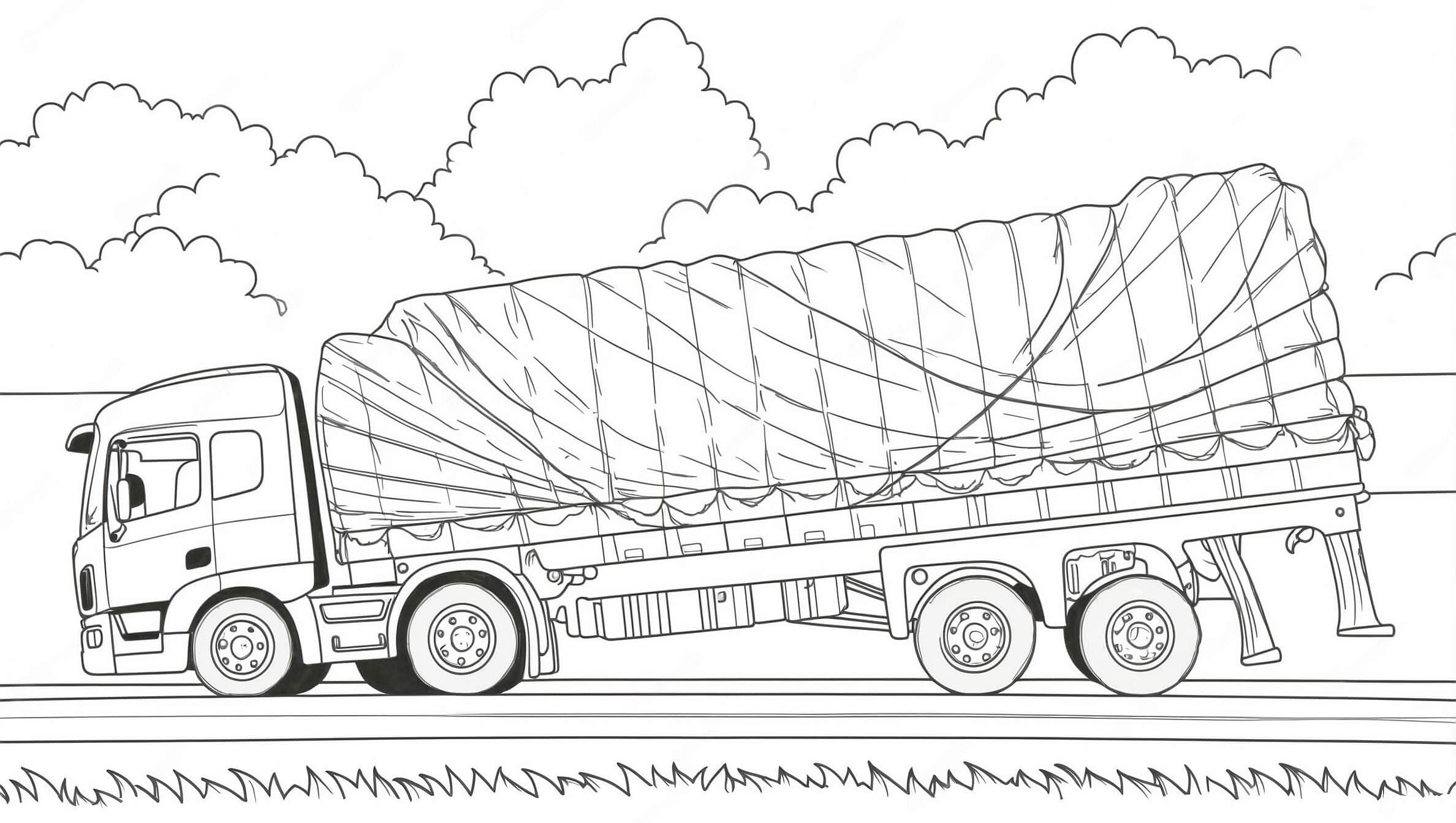 Arched Truck on the Road Coloring Page