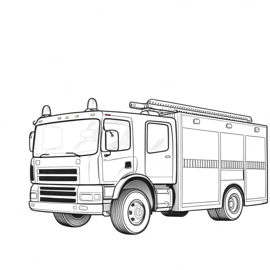 Fire Engine Coloring Page