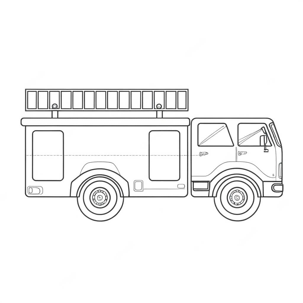 Fire Rescue Vehicle 2 Coloring Page
