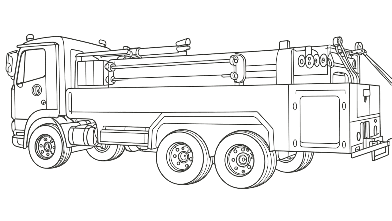 Fire Rescue Vehicle Coloring Page