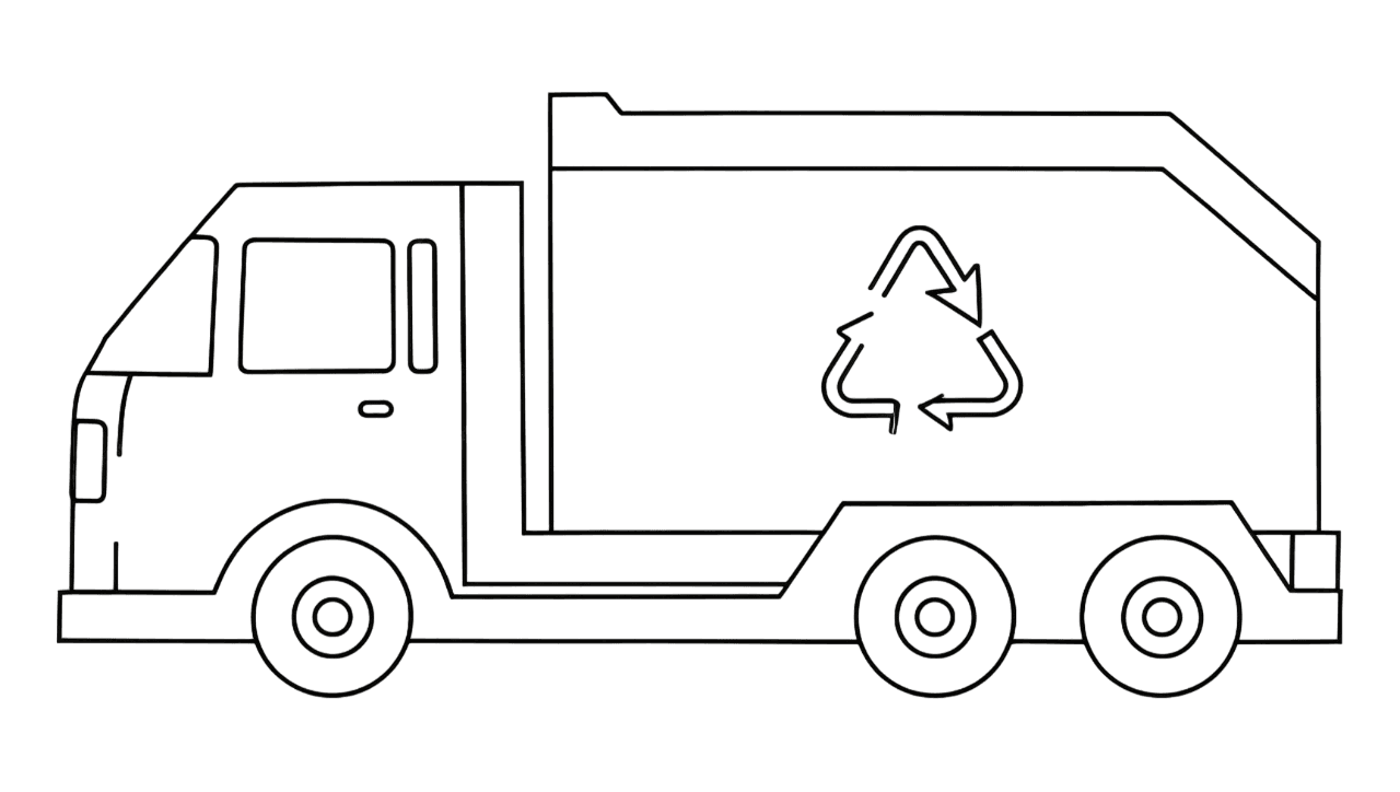 Garbage Vehicle Coloring Page