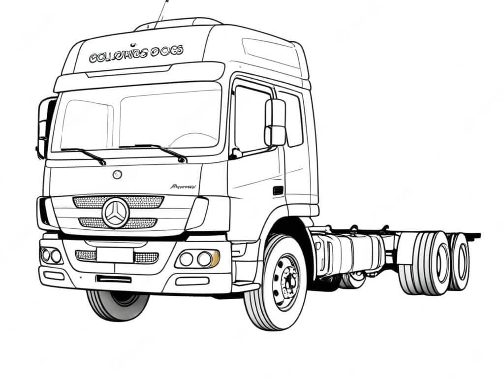 Mercedes Truck 2 Coloring Page