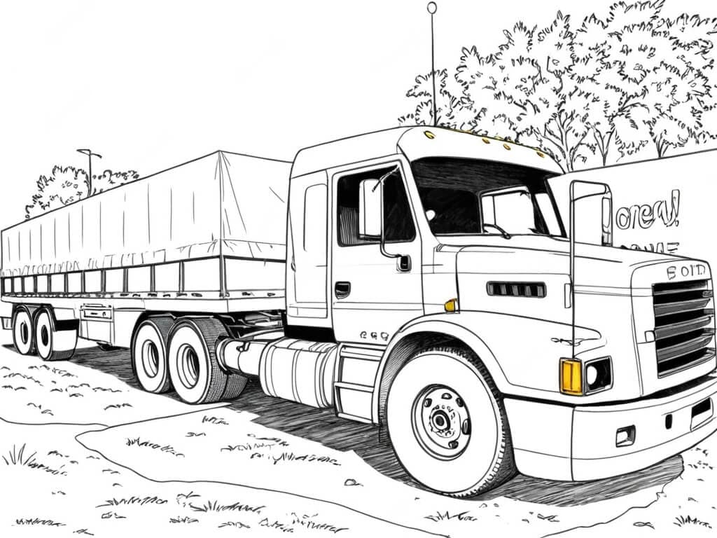 Simple Scania 113 Coloring Page