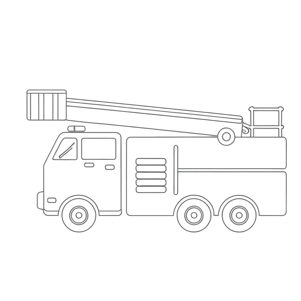 Simple Fire Truck Coloring Page