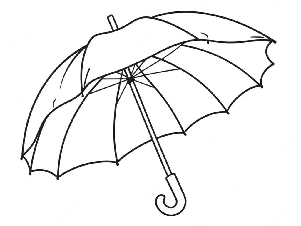 Flying Umbrella Coloring Page