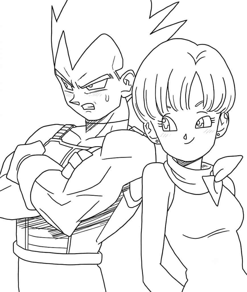 Vegeta and Bulma Coloring Pages