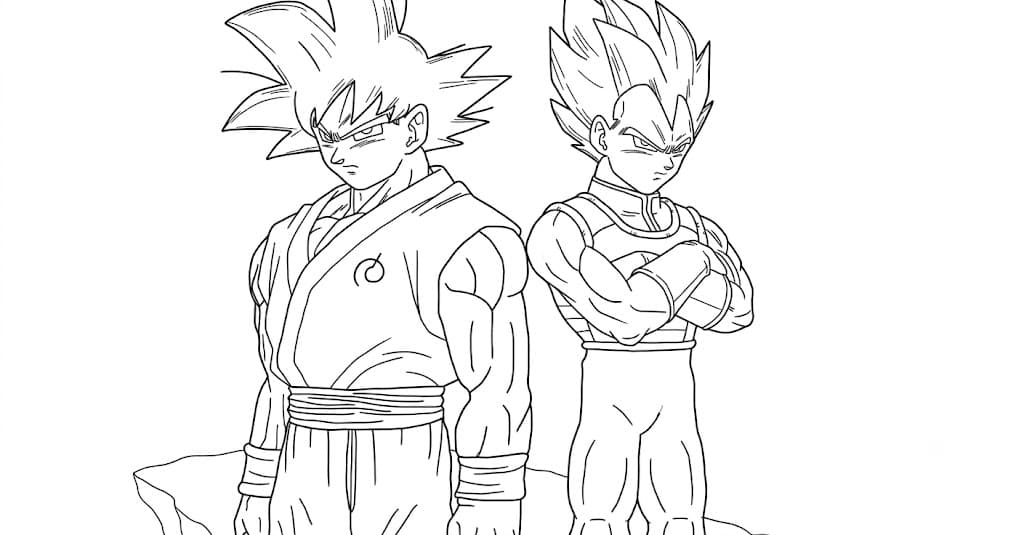 Vegeta and Goku Coloring Pages