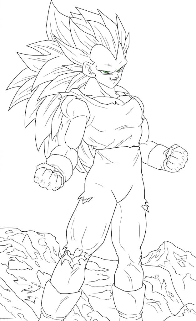 Vegeta Super Saiyan 3 Coloring Pages