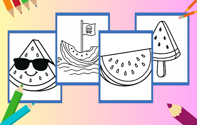 Watermelon Coloring Pages