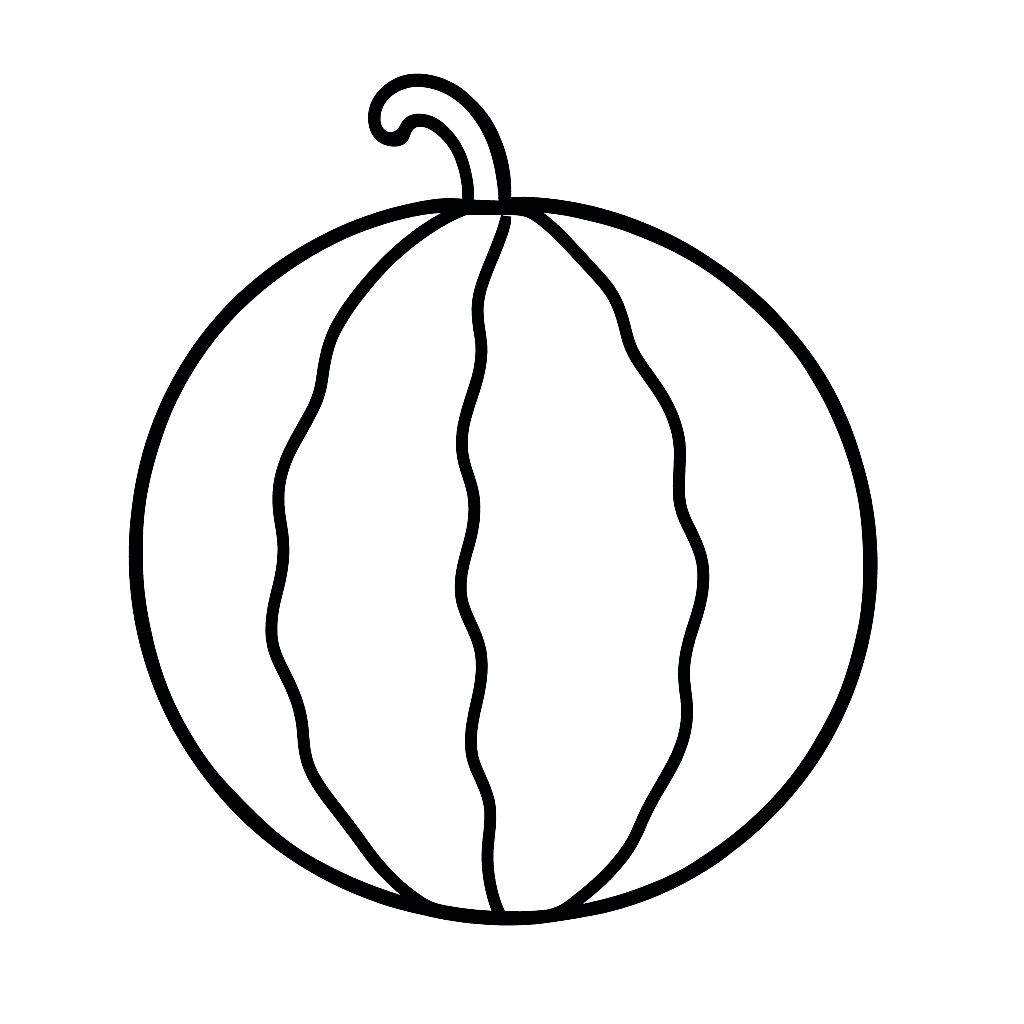 Watermelon for Kids Coloring Page