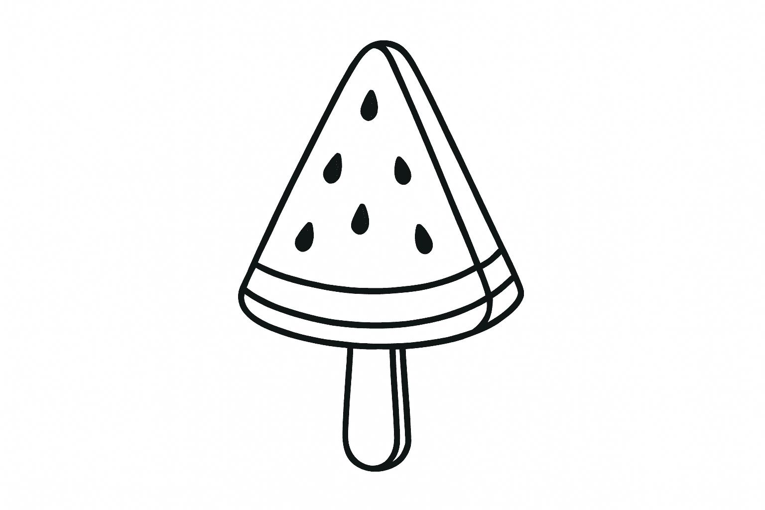 Watermelon Popsicle Coloring Page