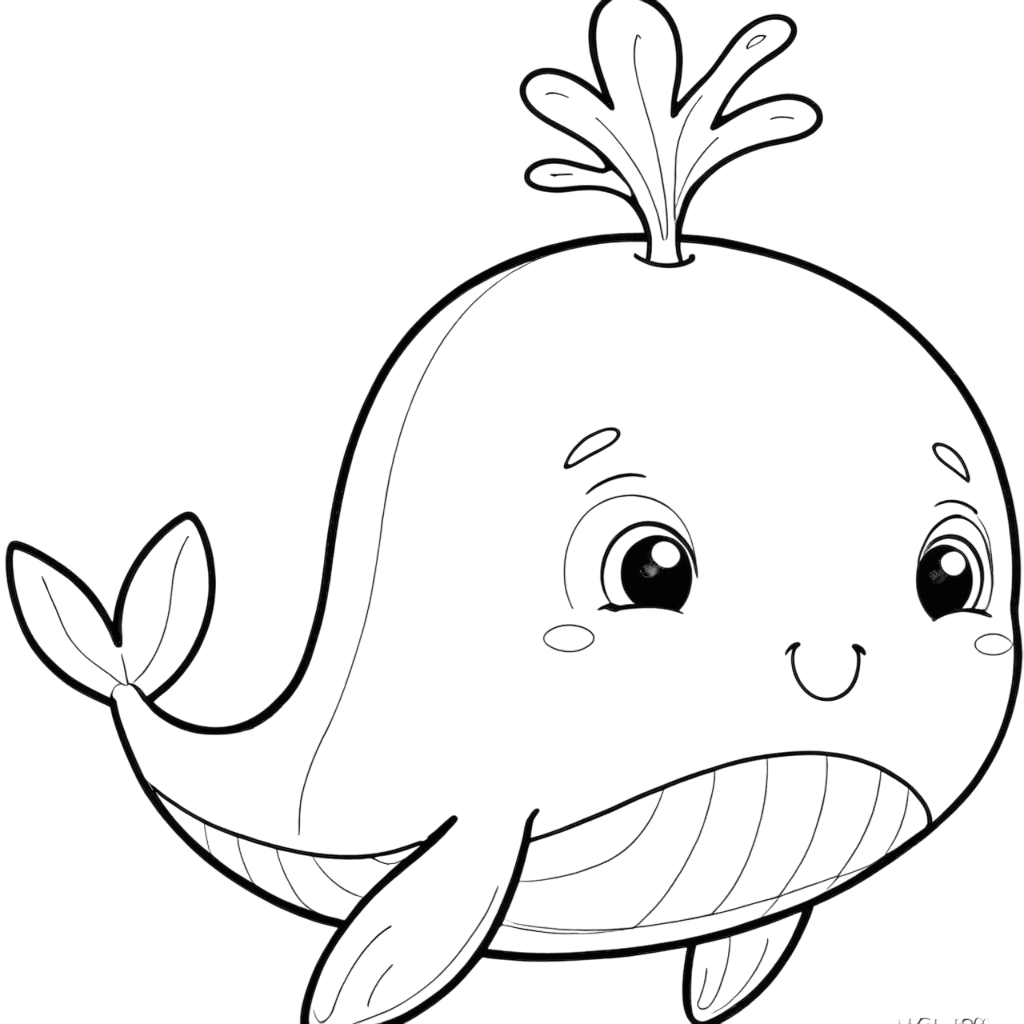 Baby Whale - Coloring Page